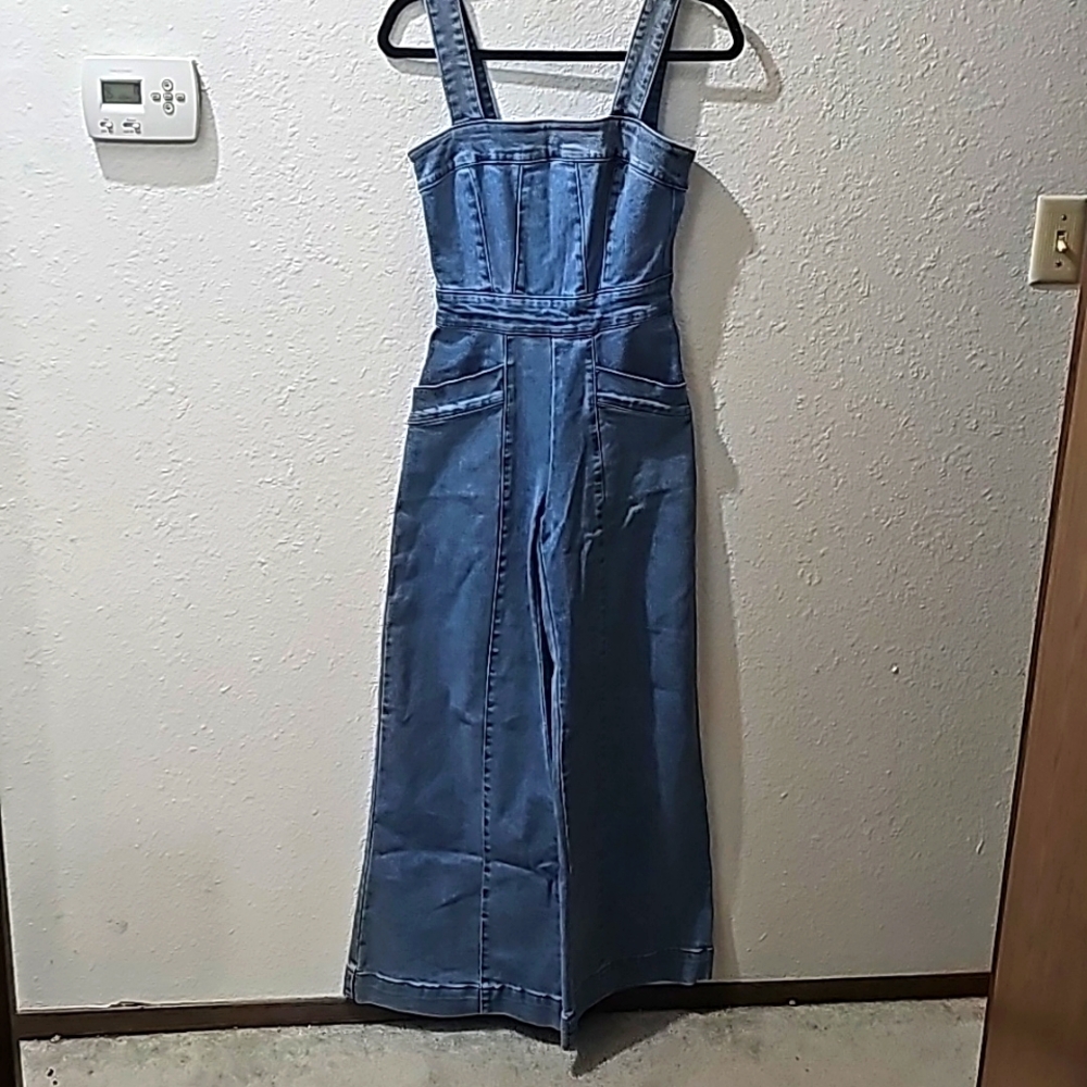 Jean wide leg jumpsuit